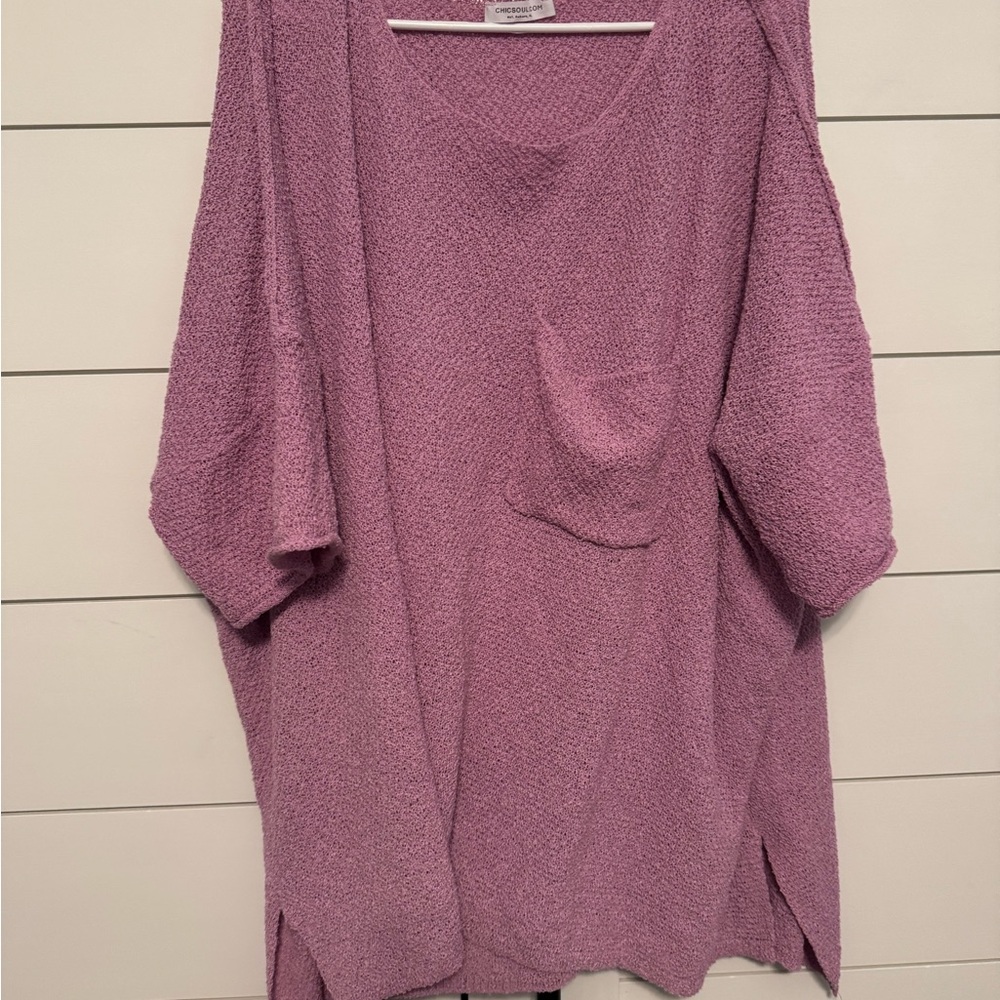 Purple Textured Knit Top